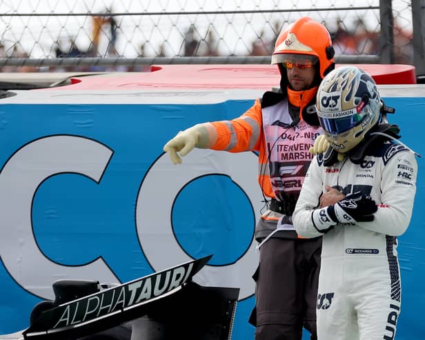 Daniel Ricciardo is out of this weekend’s Dutch Grand Prix after breaking his hand during a crash in FP2