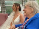 Hannah and her grandma Hazel at her carehome wedding
