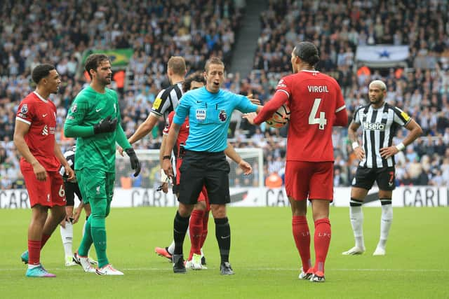 Virgil van Dijk is sent off for Liverpool.  