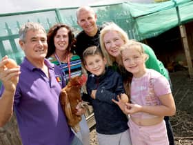Left to right, David Johnson from NECA with Lindsey Porter, Community Connector forKarbon Homes, Ian Johnson Executive Director of Customer Services at Karbon Homes,Emma Lewell-Buck MP and young people from the holiday programmeCredit: Karbon Homes