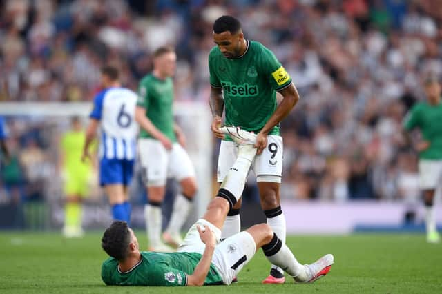 Fabian Schar struggled with a muscle injury against Brighton