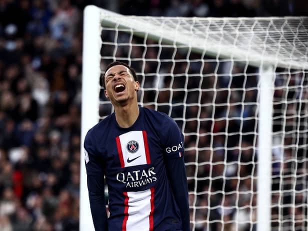 Paris Saint-Germain forward Hugo Ekitike. (Photo by ANNE-CHRISTINE POUJOULAT/AFP via Getty Images)