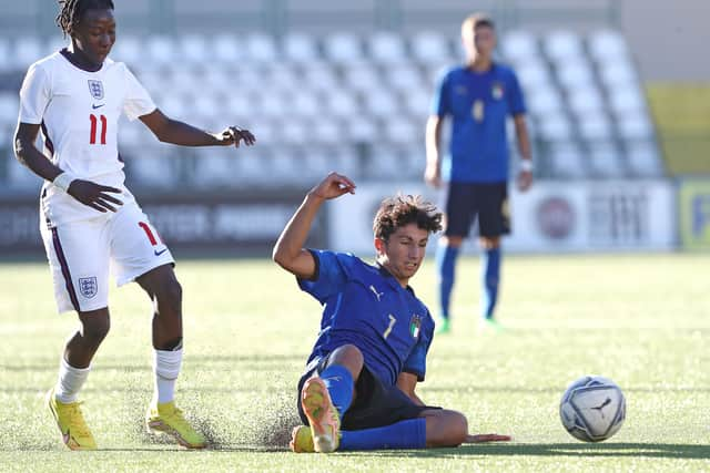 Trevan Sanusi in action for England under-16 (Image: Getty Images)