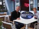 Mark Deakin and Dame Norma Redfearn launch North Tyneside Restaurant Week.