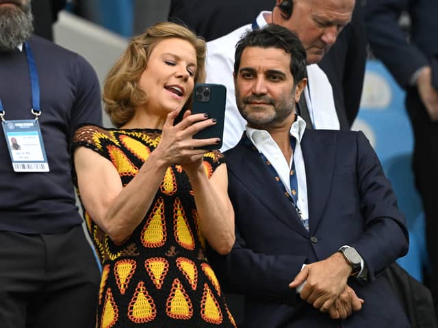  Newcastle’s owners check their bank statement at St. James’ Park.