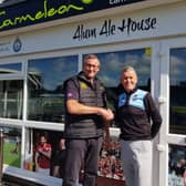 Alum Ale House landlord Jeff Dean, left, with South Shields FC operations director Carl Mowatt.