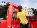 Sir Mo Farah rings the bell at  AJ Bell Junior and Mini Great North RunCredit: North News and Pictures