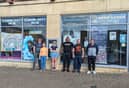 A group that will be involved in this project. They are standing outside the Westoe Crown Hub Building that is sited on the old colliery. Credit: Autism Able