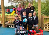 From left to right: Executive headteacher Marie Graham and head of school Anna Tumelty with pupils of St Mary’s Catholic Primary School in Jarrow.Credit: SASS Media