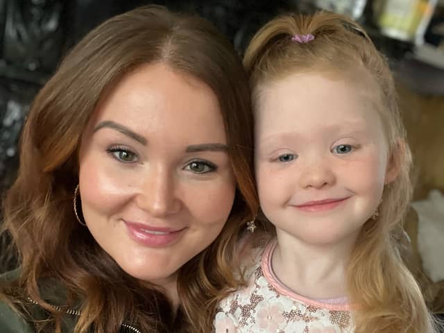 Harriet Moxon with her five-year-old daughter Eve. Photo by Charlotte Ridgeon (Harriet's twin sister).