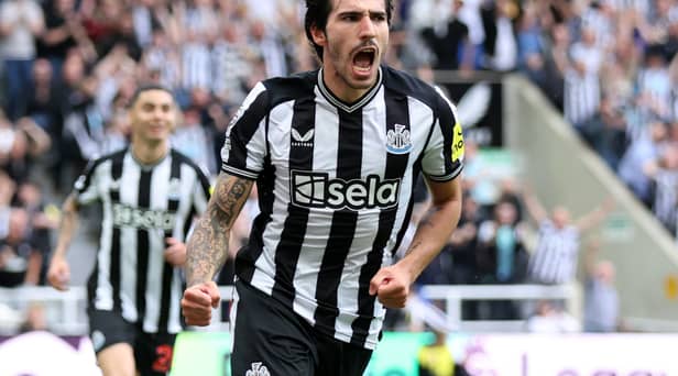 Newcastle United midfielder Sandro Tonali. (Photo by George Wood/Getty Images)