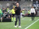 Stefano Pioli, Head Coach of AC Milan, reacts during the Serie A TIM match between FC Internazionale and AC Milan at Stadio Giuseppe Meazza on September 16, 2023 in Milan, Italy. (Photo by Marco Luzzani/Getty Images)