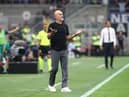 Stefano Pioli, Head Coach of AC Milan, reacts during the Serie A TIM match between FC Internazionale and AC Milan at Stadio Giuseppe Meazza on September 16, 2023 in Milan, Italy. (Photo by Marco Luzzani/Getty Images)