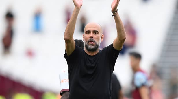Manchester City head coach Pep Guardiola.  