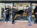Lindisfarne's Billy Mitchell (left) and Ray Laidlaw preparing to open Emmaus North East's new flagship store in Jarrow. Credit: Paul Alexander Knox