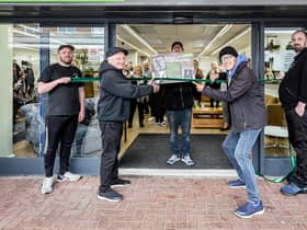 Lindisfarne's Billy Mitchell (left) and Ray Laidlaw preparing to open Emmaus North East's new flagship store in Jarrow. Credit: Paul Alexander Knox