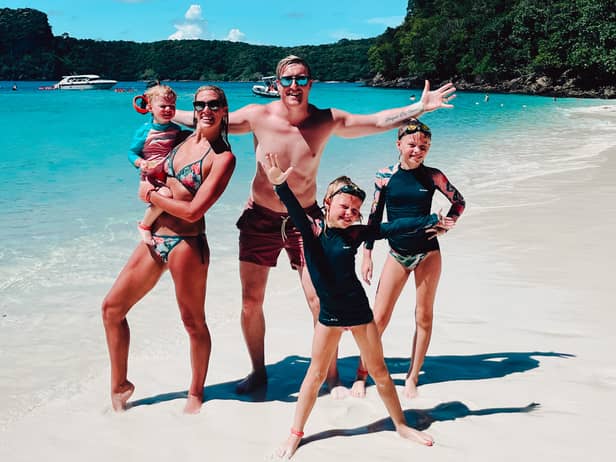 Chris and Tamira sold their house in May and have been travelling in south east Asia with their daughters Olivia, Scarlett and Bella.