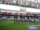 AC Milan and Newcastle United teams line-up during the UEFA Champions League match between AC Milan and Newcastle United FC at Stadio Giuseppe Meazza on September 19, 2023 in Milan, Italy. (Photo by Emilio Andreoli/Getty Images)