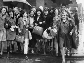 Plessey workers were pictured leaving their meeting at the Unionist Club, South Shields, in 1969. Photo: Shields Gazette