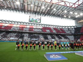  AC Milan and Newcastle United teams line-up during the UEFA Champions League match between AC Milan and Newcastle United FC at Stadio Giuseppe Meazza on September 19, 2023 in Milan, Italy. (Photo by Emilio Andreoli/Getty Images)