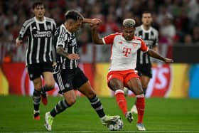 Serge Gnabry in action for Bayern Munich against Manchester United. 