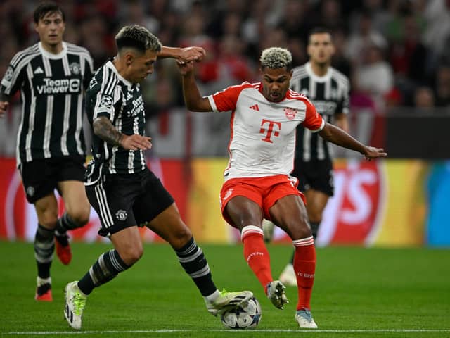 Serge Gnabry in action for Bayern Munich against Manchester United. 