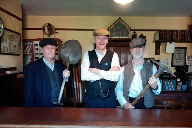 Retired Metro drivers Bob Blackburn, Michael Bushby and Ian Jefferson pictured at Beamish Museum in Country Durham.