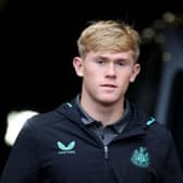 Newcastle United left-back Lewis Hall. (Photo by George Wood/Getty Images)