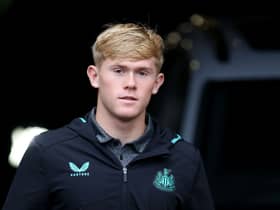 Newcastle United left-back Lewis Hall. (Photo by George Wood/Getty Images)