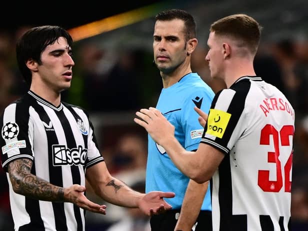 Newcastle United midfielder Sandro Tonali. (Photo by MARCO BERTORELLO/AFP via Getty Images)