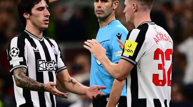 Newcastle United midfielder Sandro Tonali. (Photo by MARCO BERTORELLO/AFP via Getty Images)