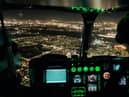 Two men have been arrested for allegedly shining a laser pen in the eyes of a police helicopter pilot in South Shields.