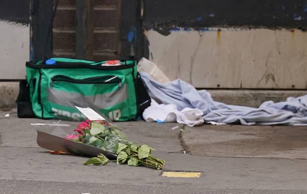 The scene near the Whitgift shopping centre in Croydon, south London after a 15-year-old girl was stabbed to death on Wednesday morning. (PA)