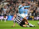 Paul Dummett in action v Manchester City.  