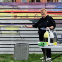 Sheila Graber has started work on a mural at Haven Court care home.