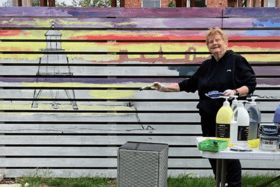 Sheila Graber has started work on a mural at Haven Court care home.