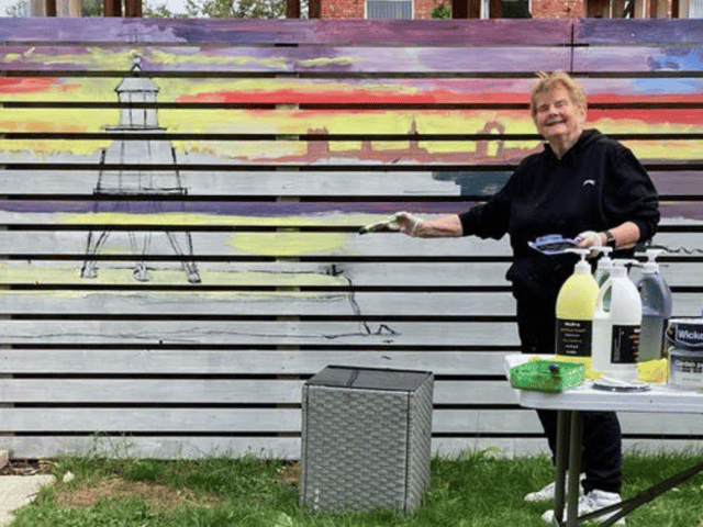Sheila Graber has started work on a mural at Haven Court care home.