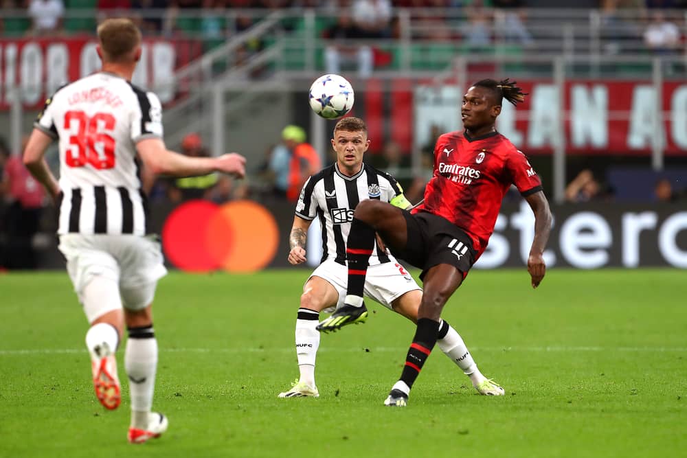 Kieran Trippier in action for Newcastle United against AC Milan.  