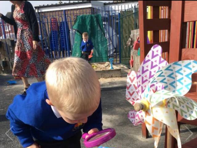 Elijah playing at nursery