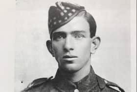 Mr Brian Gaskin and his family, from Ontario, Canada, visit the Royal Scots Regimental Museum at Edinburgh Castle to view the Victoria Cross and other medals, awarded to his grandfather, Private Henry H. Robson, for 'the most conspicuous bravery' whilst serving as a regular soldier in the 2nd Battalion, The Royal Scots in the First World War.