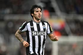 Sandro Tonali in action for Newcastle United.  