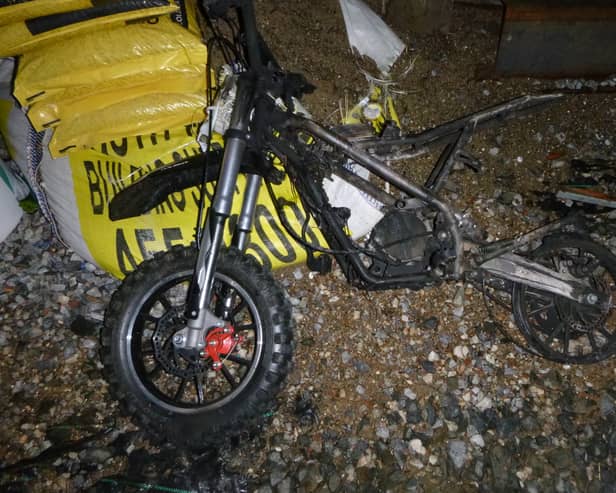 It is believed that the lithium ion battery pack on a child’s e-bike caused the fire. Photo: TWFRS.