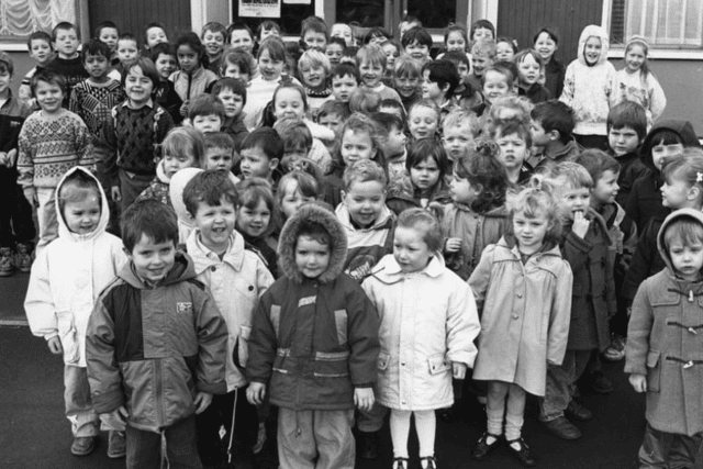 Lukes Lane pupils set off for their round-the-school walk to help people in Romania. 