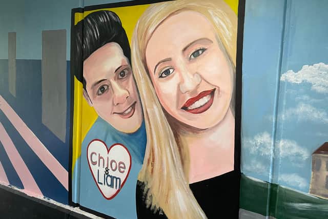 The mural pays tribute to Chloe and Liam.