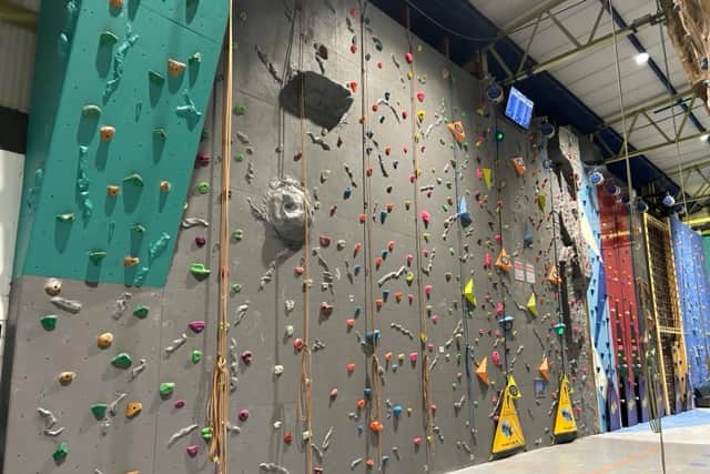 The Simonside Climbing Wall.