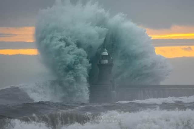 South Shields Lighthouse takes a bettering from the storm 
Credit: Ian Sproat Photography 