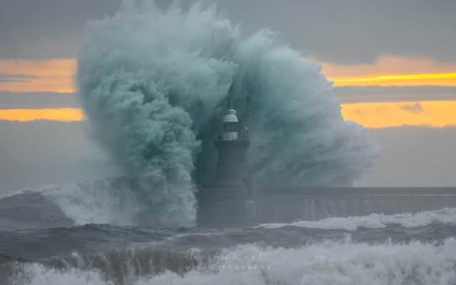 South Shields Lighthouse takes a bettering from the storm 
Credit: Ian Sproat Photography 