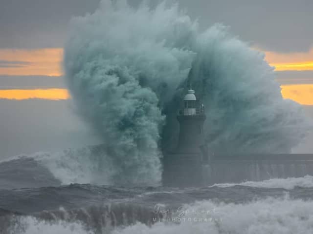 South Shields Lighthouse takes a bettering from the storm 
Credit: Ian Sproat Photography 