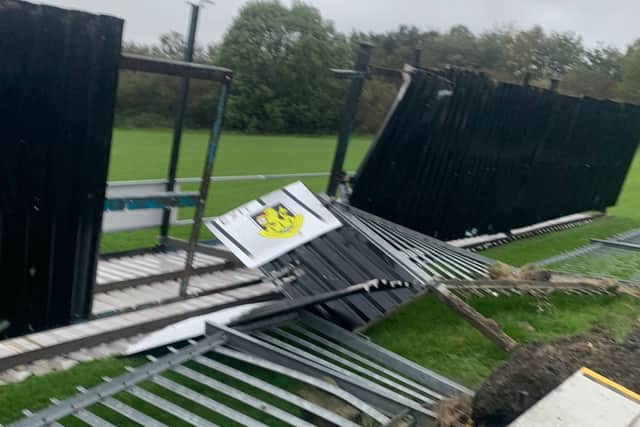 Parts of Boldon CA’s home ground were damaged by Storm Babet (photo Boldon CA)