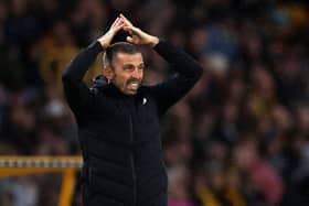 Wolverhampton Wanderers’ English head coach Gary O’Neil gestures on the touchline during the English Premier League football match between Wolverhampton Wanderers and Newcastle United at the Molineux stadium in Wolverhampton, central England on October 28, 2023. (Photo by Adrian DENNIS / AFP) 